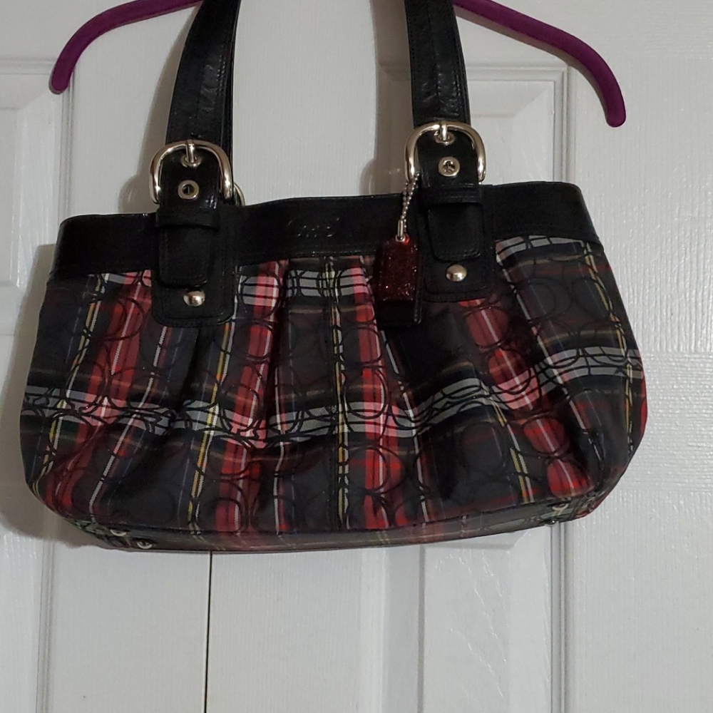 Coach Tartan Soho handbag with matching wristlet